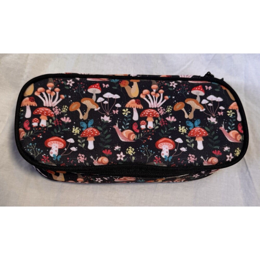 Mushroom Pencil Case Pouch Large Capacity School or Work 8x 3.7x2